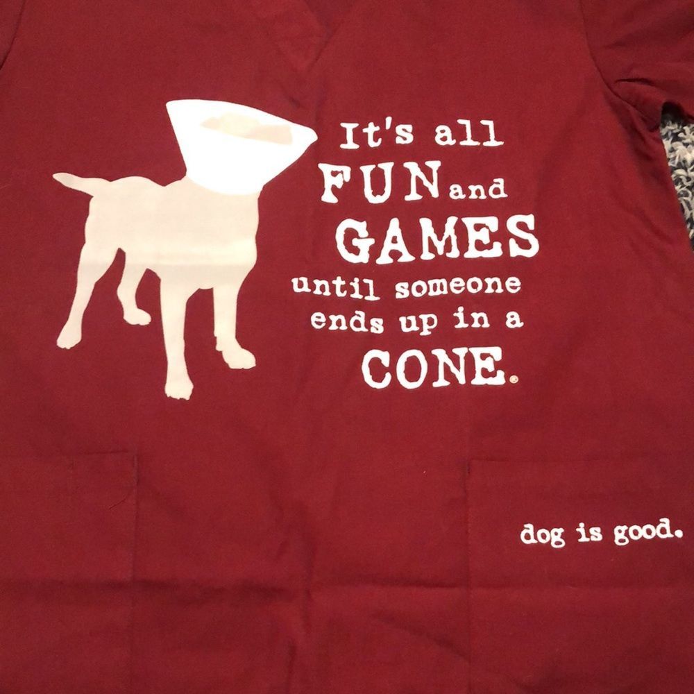 Dog is good scrub top